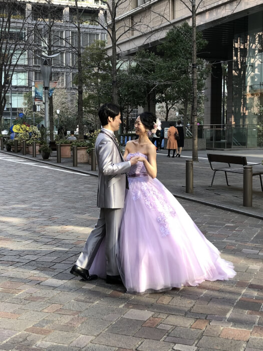 東京駅・丸の内撮影の花嫁様必見♡カラードレスバージョン 