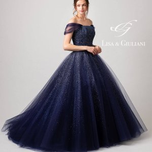 JOVANI SALE 美スタイルウエーブカット カクテルドレスネイビー anezka Aラインドレス ネイビー S M L XL XXL 結婚式 大きい