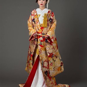 COSTUME：色打掛 IU_029 まりに扇面（赤）｜ENISHI_PHOTO WEDDING
