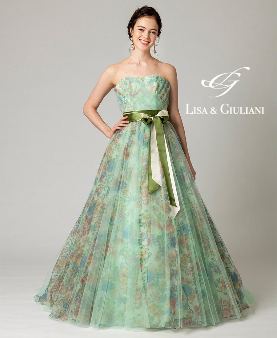 Lisa & Giuliani グリーンリーフ カラードレス ウェディングドレス 
