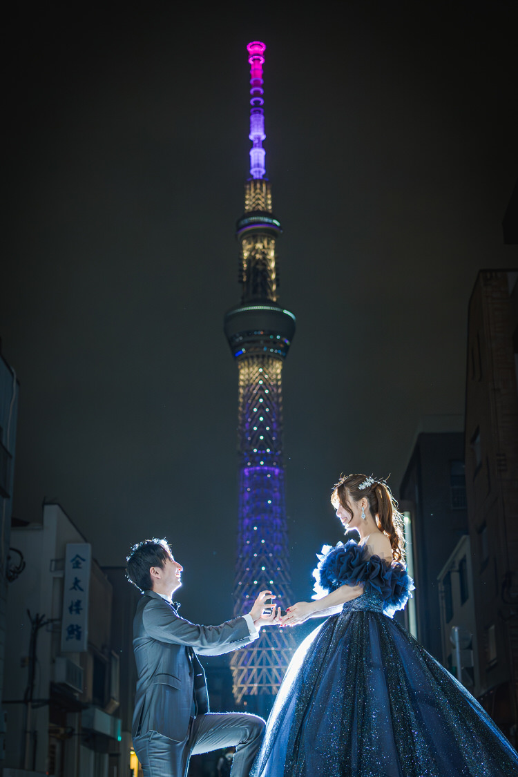 TIGスタジオ撮影 フォトウエディング B プロ スタジオフォトPLAN +スカイツリー背景撮影